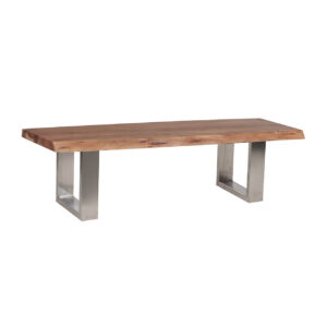 Live Edge Stainless Steel Bench