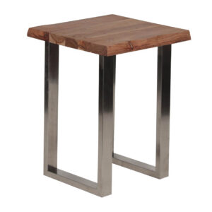 Live Edge Stainless End Table